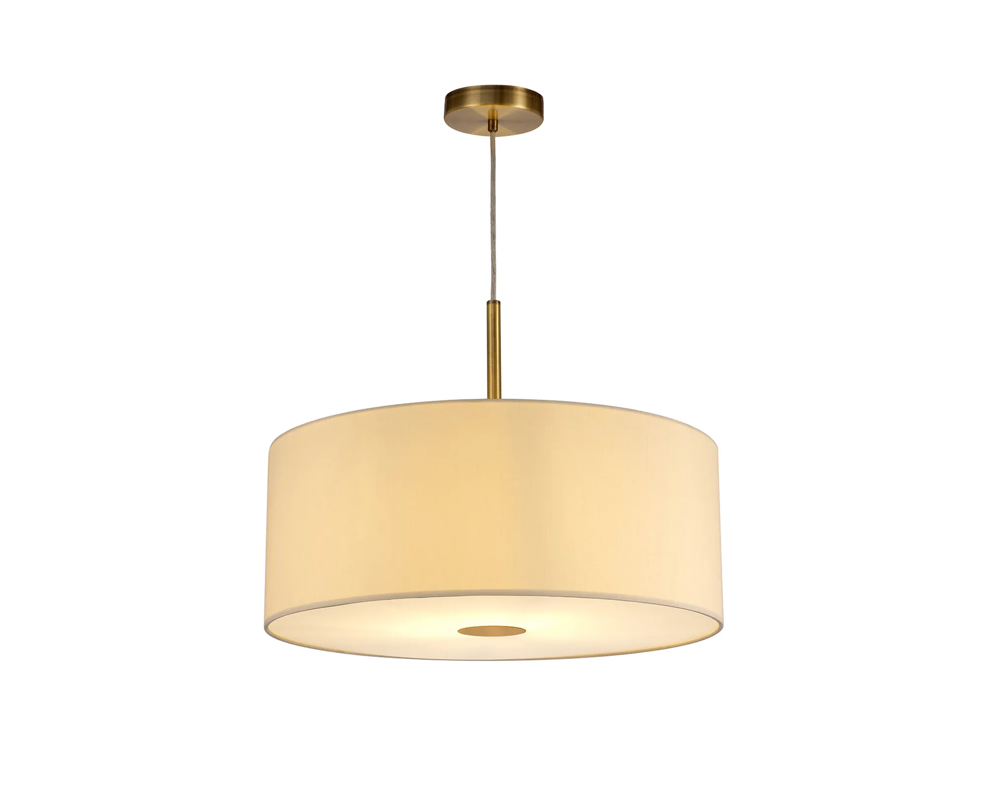 Baymont 50cm Pendant 1 Light Antique Brass, Ivory Pearl, Frosted Diffuser DK0223  Deco Baymont AB IV